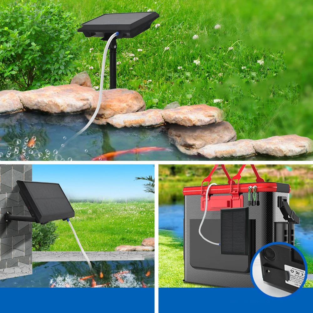 Air Pump Solar Aquarium Outdoor Fishing Oxygen Pump Rechargeable Oxygen Pump For Fishing Fish Tranportation