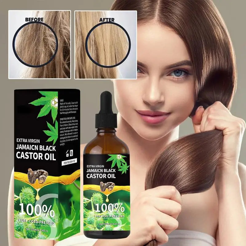 Black Castor Oil For Hair 100ml Moisturizing Hair Oil Care Liquid Jamaican Black Castor Hair Oil Gentle Natural Hair Growth Oils