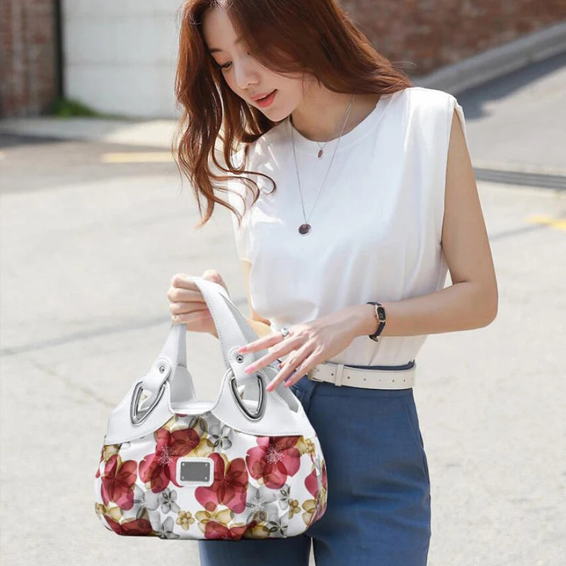 2023 Luxury Handbags Flower Design Top-Handle Women Handbag Shoulder Bags PU Leather Messenger Purse Bag Female Tote Sac Main