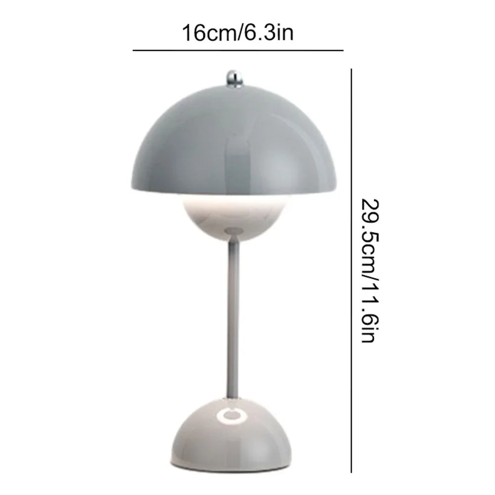 Mushroom Flower Bud LED Rechargeable Table Lamps Desk Lamp Touch Night Light For Bedroom Restaurant Cafe Modern Decoration Gifts