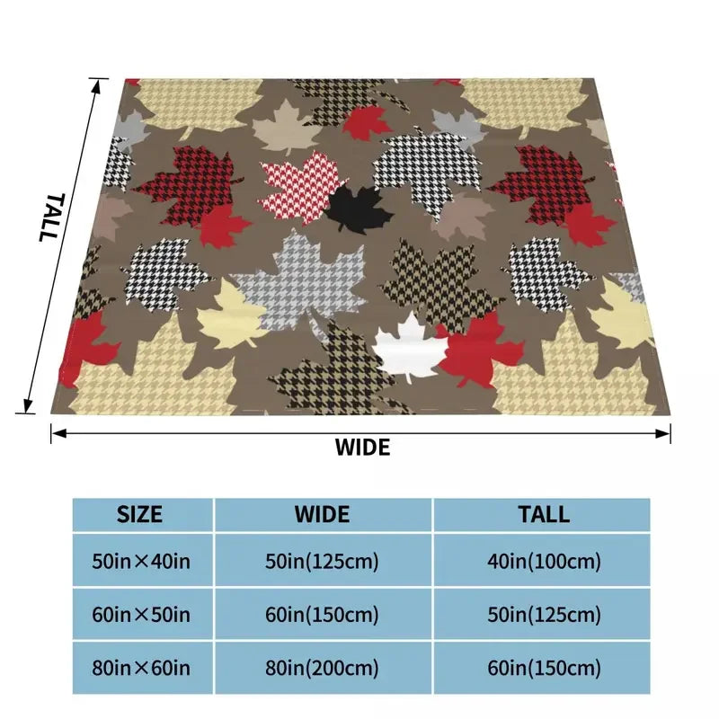 Falling Maple Leaf Autumn Blankets Flannel All Season Multifunction Warm Throw Blanket for Sofa Car Quilt