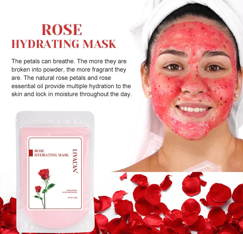 Hydrojelly Peel Off Mask Powder Face Skin Brightening Lighten Acne Blackheads Facial Clean Pores Rose Jelly SPA Facial Skin Care