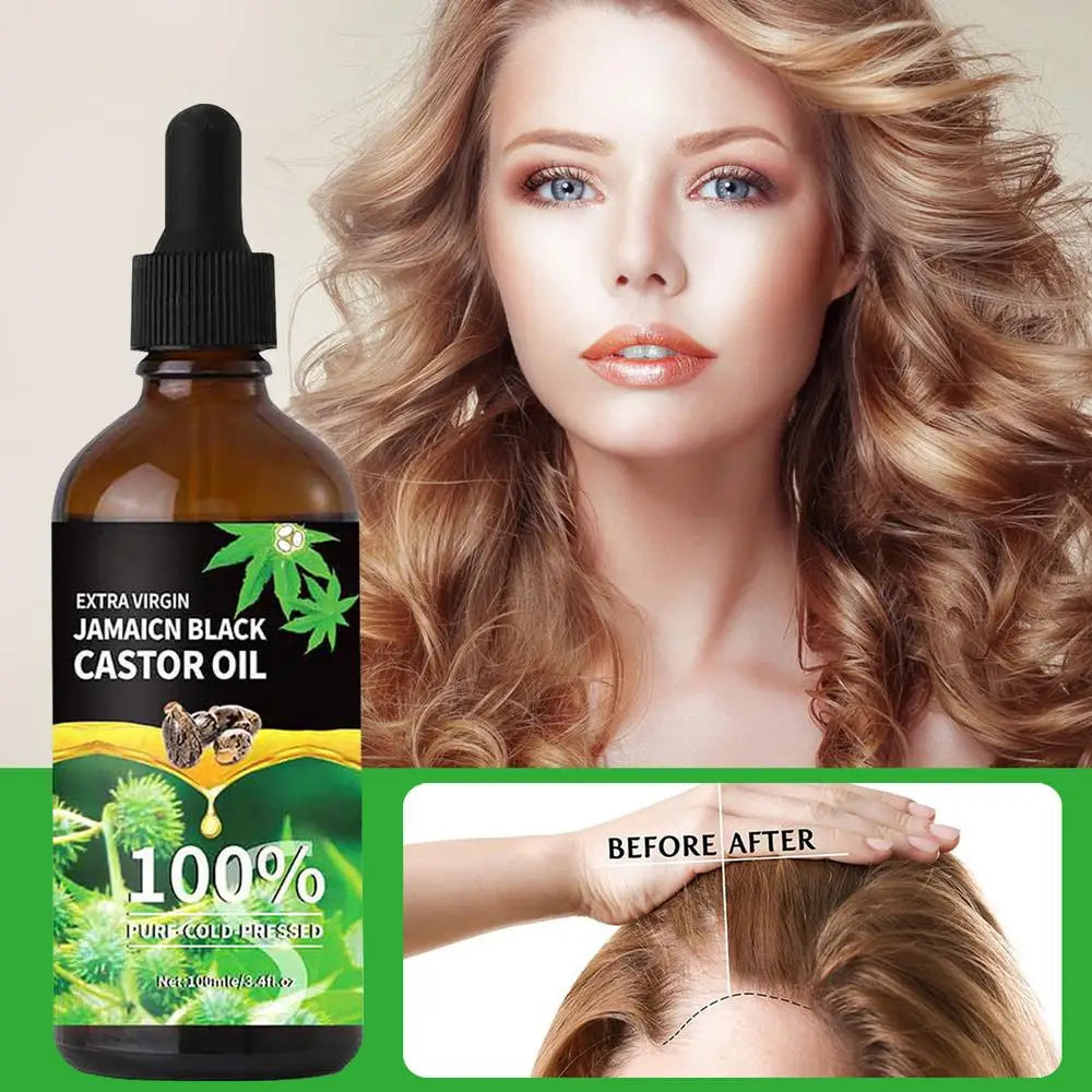 Black Castor Oil For Hair 100ml Moisturizing Hair Oil Care Liquid Jamaican Black Castor Hair Oil Gentle Natural Hair Growth Oils