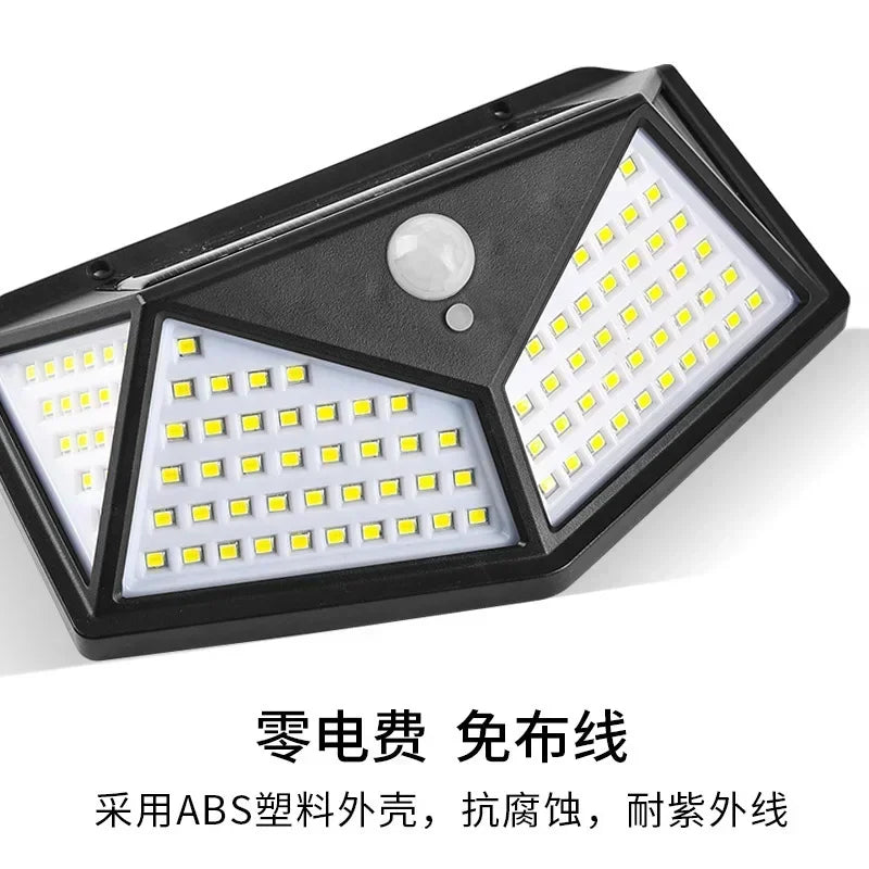 100 LED Solar Wall Lights Waterproof Outdoor Solar Lamp  Motion Sensor Solar Powered Sunlight Street Light for Garden Light