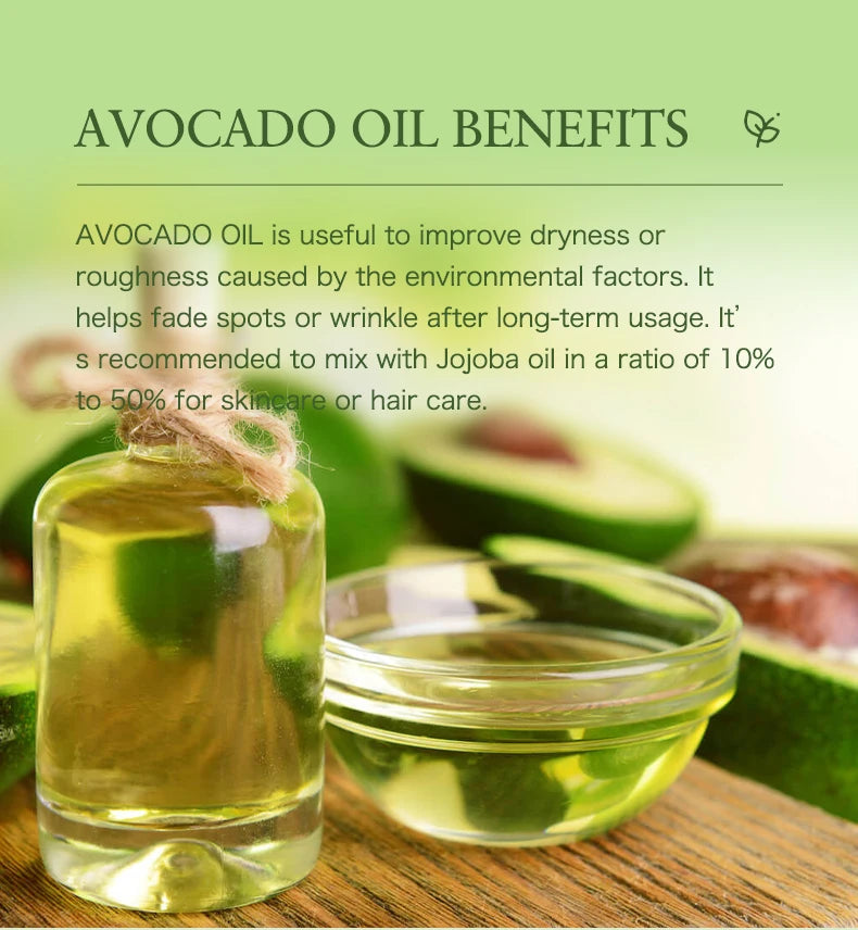 100ml Organic Avocado Oil Fade Spots Brighten Skin Improve Roughness Soften Cuticle Body Care