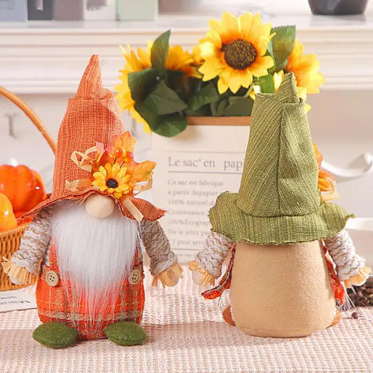 creative sunflower Figurines Gnomes Wall Hanging Thanksgiving Fall Gnomes Portable Autumn Plush Ornaments for party decorations