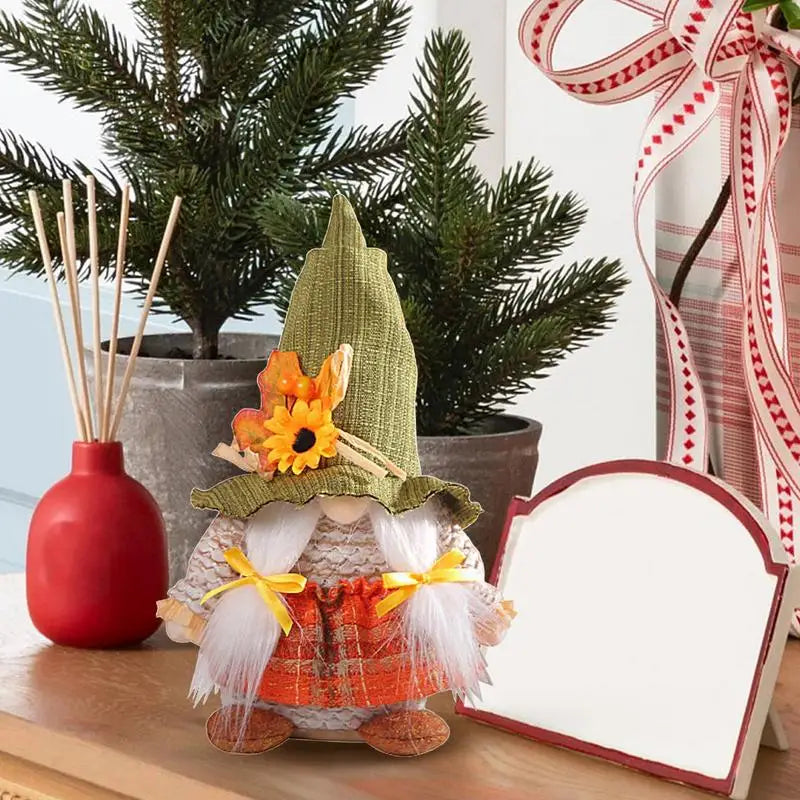 creative sunflower Figurines Gnomes Wall Hanging Thanksgiving Fall Gnomes Portable Autumn Plush Ornaments for party decorations