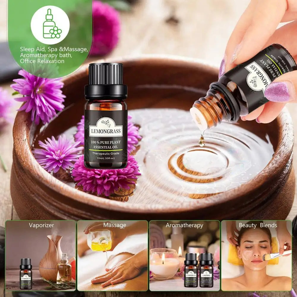 14Pcs/Set  100% Pure Plant Aromatherapy Diffusers Essential Oil  10ml Organic Body Massage Relax Fragrance Skin Care Kit