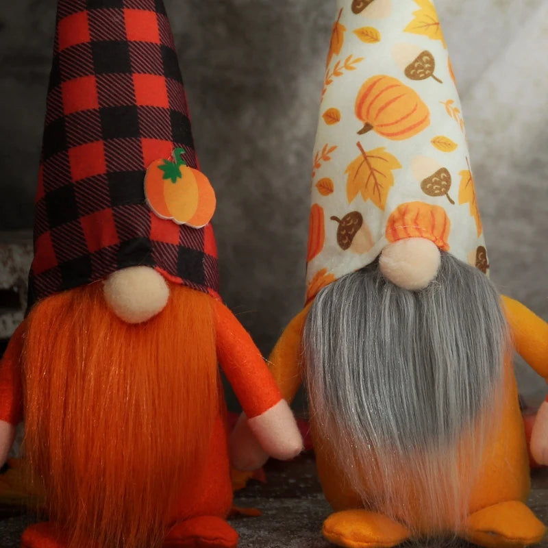 New 3Pcs Fall Gnome Swedish Nisse Tome Faceless Doll Elf Dwarf   Farmhouse Tiered Tray Decorations