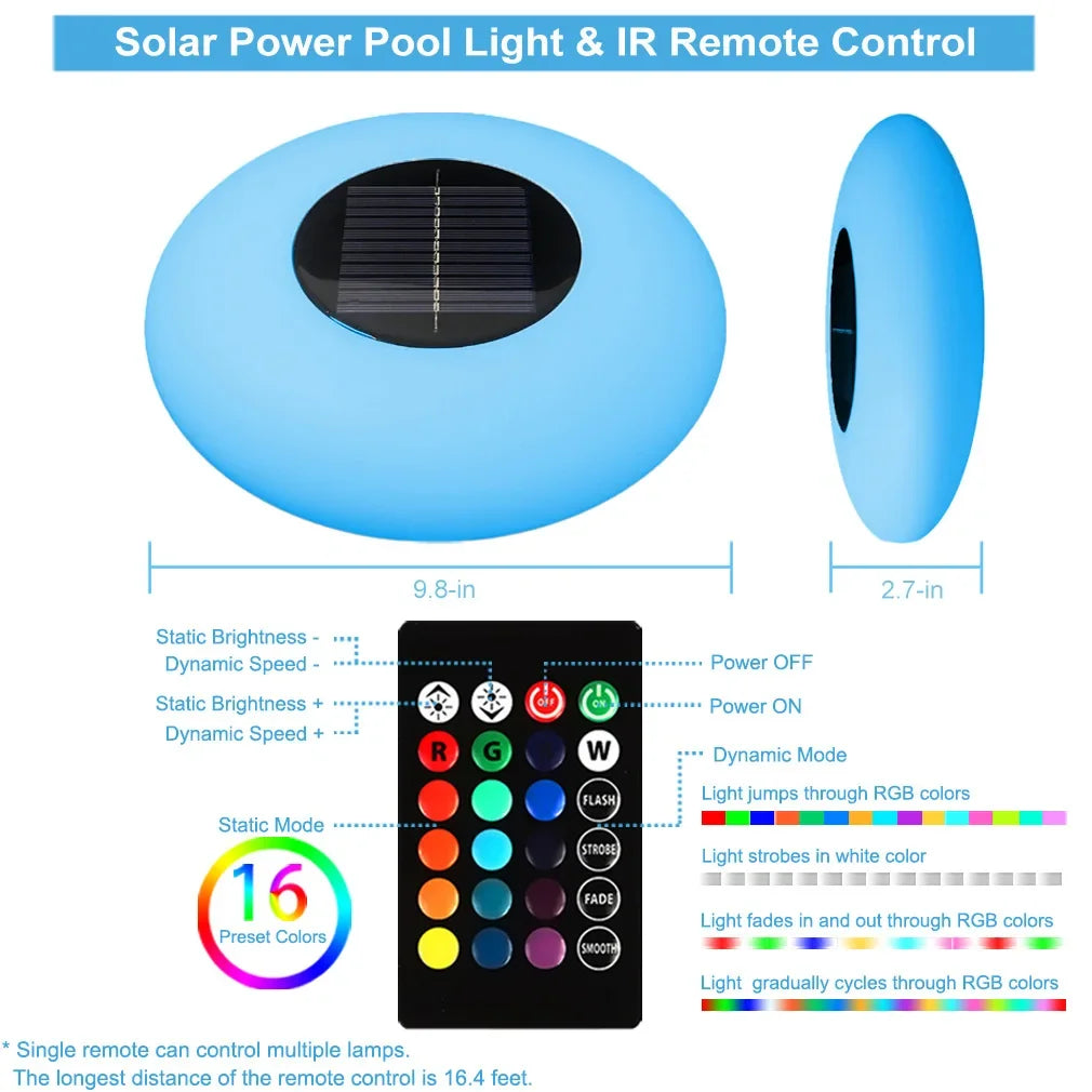 Large and Small Solar Water Floating Lights Pool Lights Outdoor Waterproof Lawn Lights Colorful LED Water Surface Floating Light