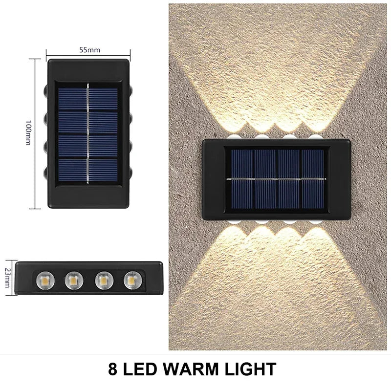 Solar Wall Lamp Outdoor Waterproof LED Solar Lights Up And Down Luminous Lighting For Garden Balcony Yard Street Decor Lamps