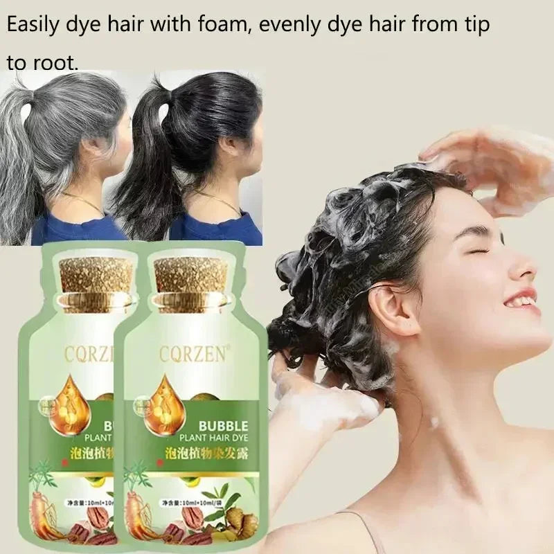 Natural Plant Herbal Hair Dye Shampoo 5 Minutes Change Hair Color Non-irritating Repairs Gray White Hair Care Products Women Men