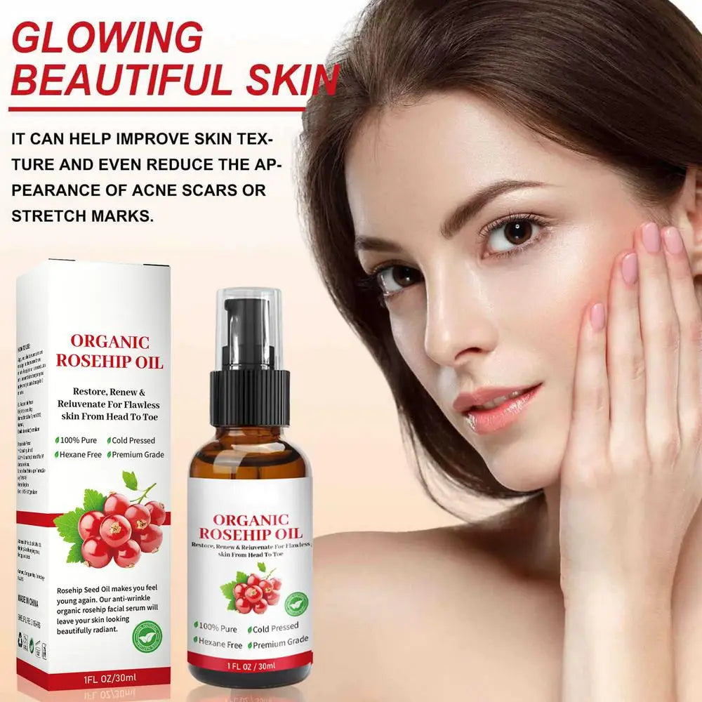 Rosehip Oil Organic Rose Hips Face Oils 30ml Fast-Absorbing Skin Care Moisturizer Face Oil Organic Rosehip Seed Oil essence