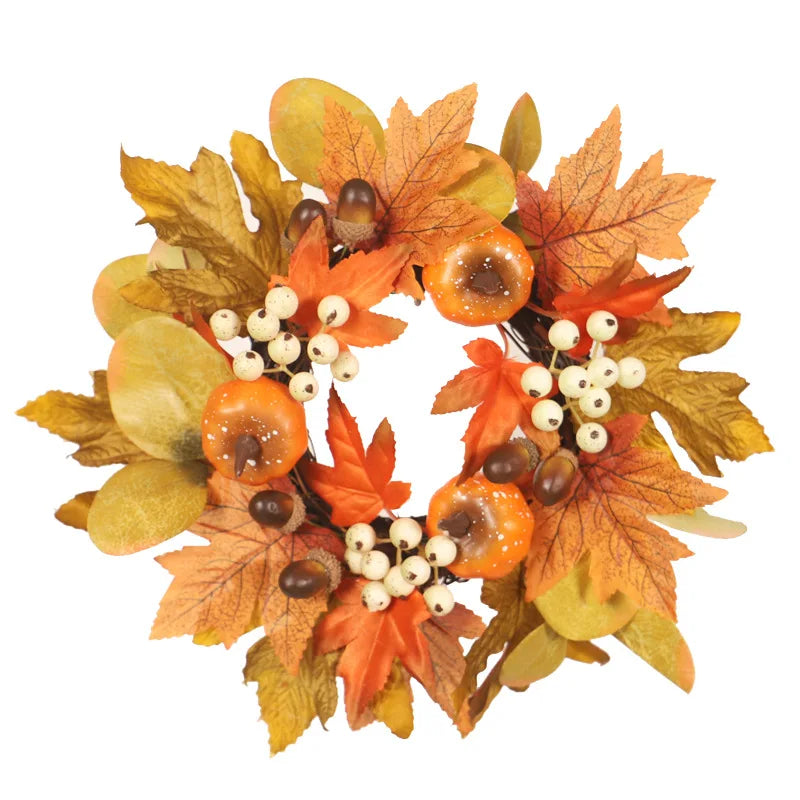 Candlestick maple leaf ornaments simulation maple leaf pumpkin wreath holiday ornaments Wreath wreath simulation pumpkin