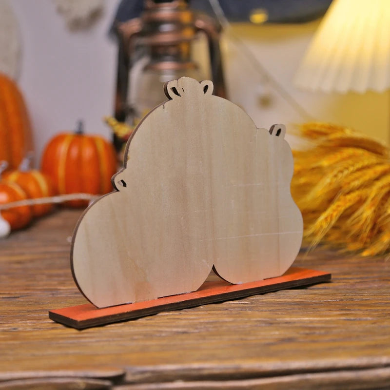 Thanksgiving Pumpkin Wooden Ornaments Table Decorations Fall Signs Happy Thanksgiving Harvest Halloween Party Decorations