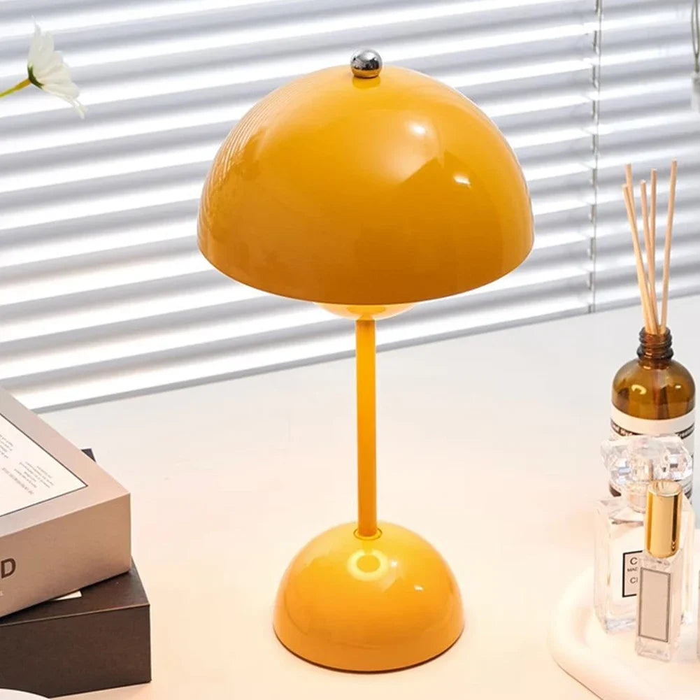 Mushroom Flower Bud LED Rechargeable Table Lamps Desk Lamp Touch Night Light For Bedroom Restaurant Cafe Modern Decoration Gifts