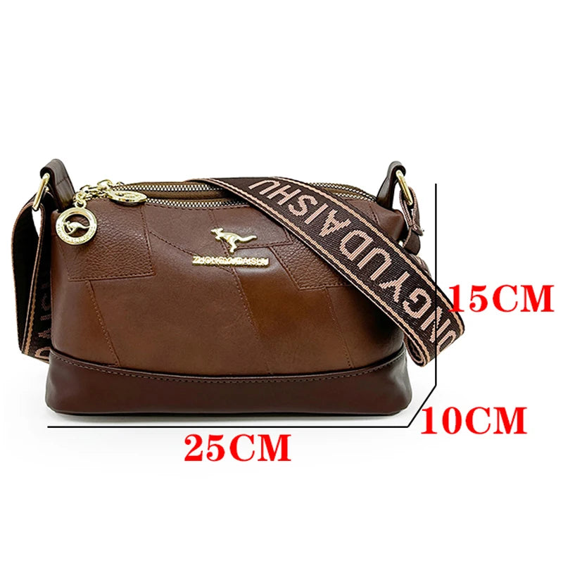 High Quality Splicing Leather Purses And Handbag Women Bags Luxury Designer Shoulder Crossbody Sac Ladies Casuial Messenger Tote