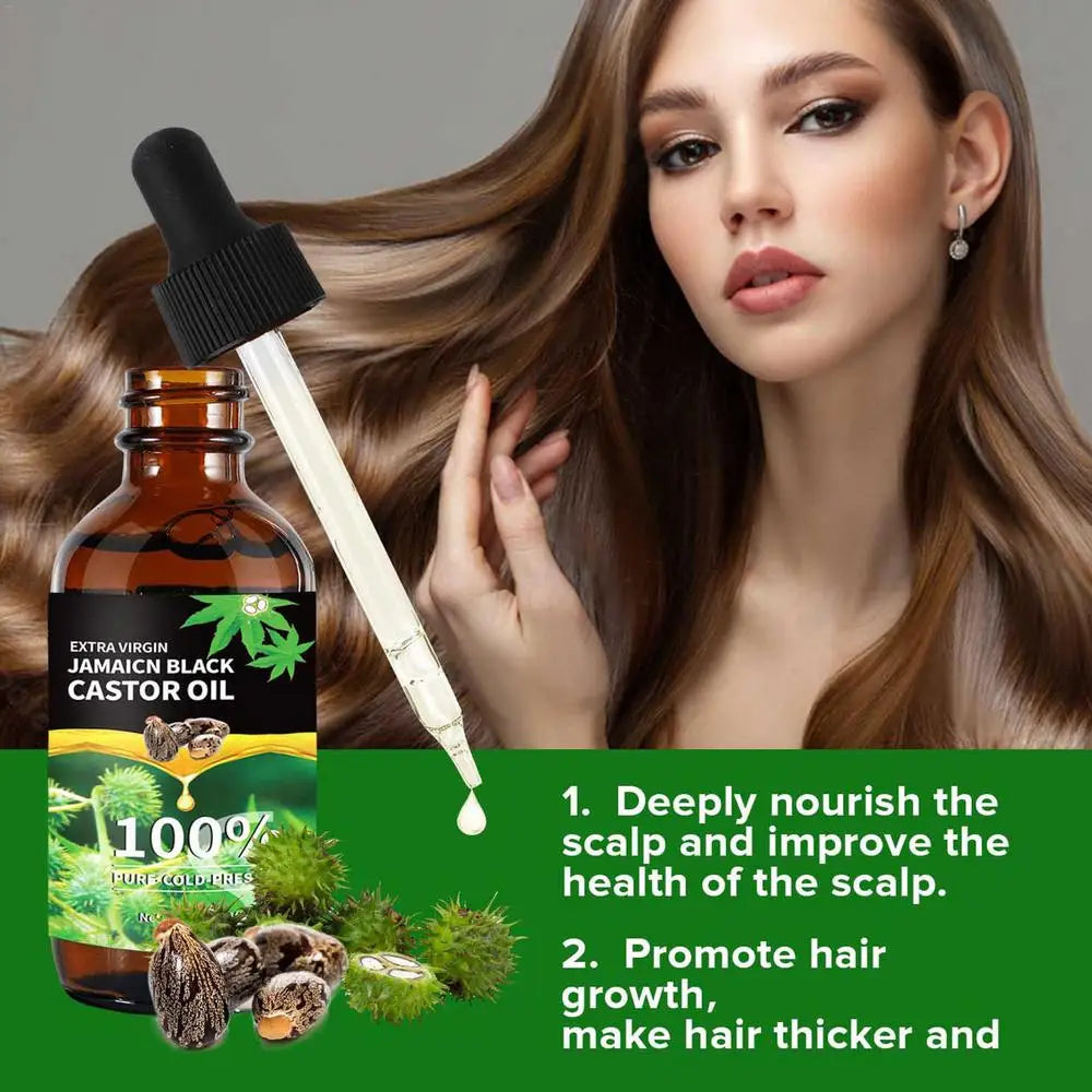 Black Castor Oil For Hair 100ml Moisturizing Hair Oil Care Liquid Jamaican Black Castor Hair Oil Gentle Natural Hair Growth Oils