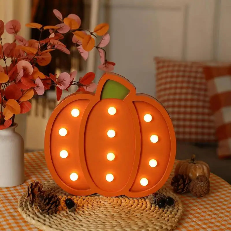 Light Up Wooden Pumpkin Halloween Fall Pumpkin Decoration Wooden home Lighted Festival Centerpiece Handmade Tabletop Decor