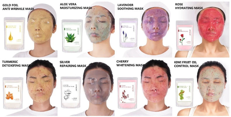 Hydrojelly Peel Off Mask Powder Face Skin Brightening Lighten Acne Blackheads Facial Clean Pores Rose Jelly SPA Facial Skin Care