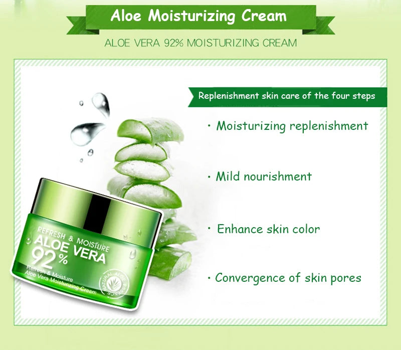 BIOAQUA Aloe Vera Facial Care Sets Moisturizing Face Cream Aloe Vera Firming Eye Cream Eyes Gel Skin Care Products