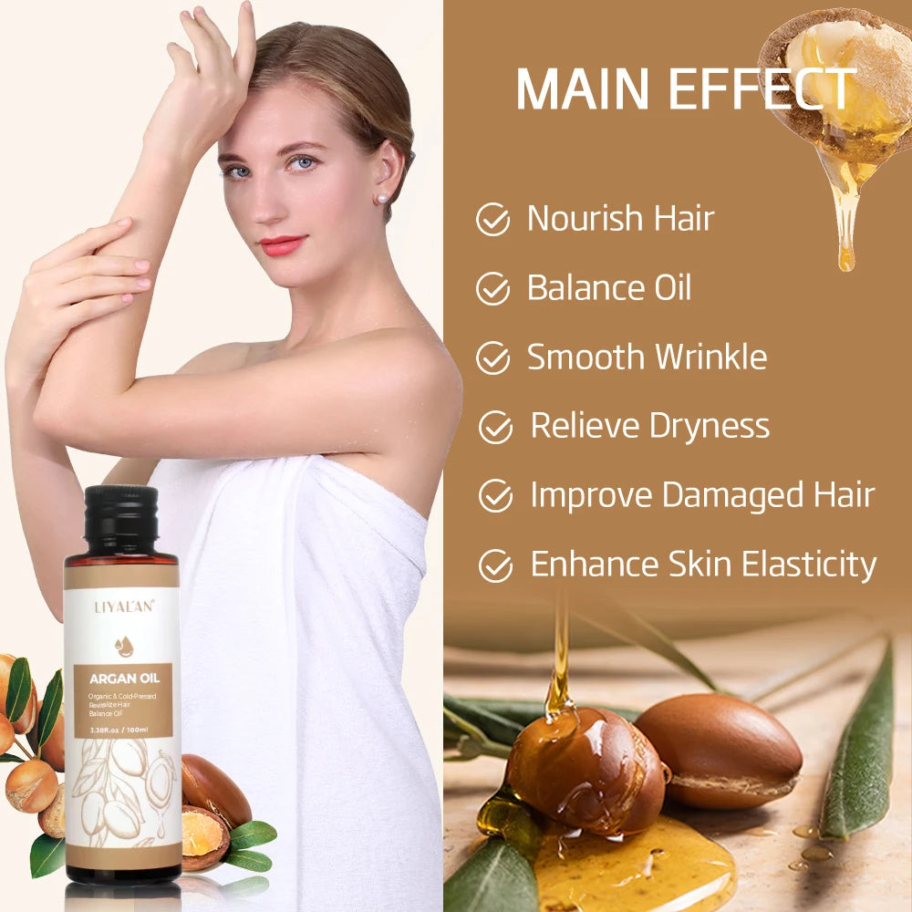 100ml Argan Oil For Hair Nourish Repair Damaged Balance Oil Organic Essence Enhance Improve Drying Skin Body Care