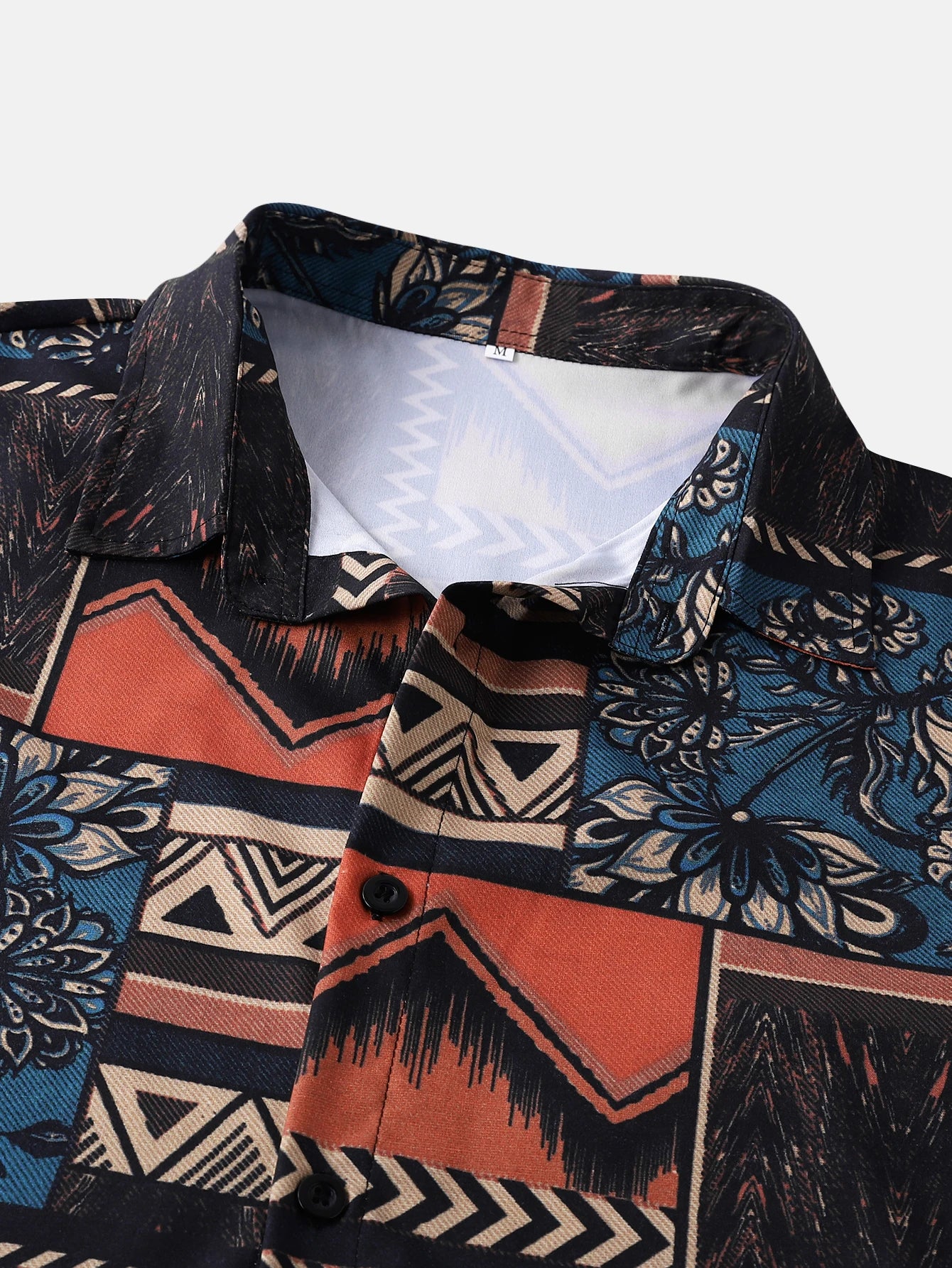 Bohemian style Men's Summer Short Sleeve Printed Shirt Thin Beach Shirt Men's Clothing Casual Shirt