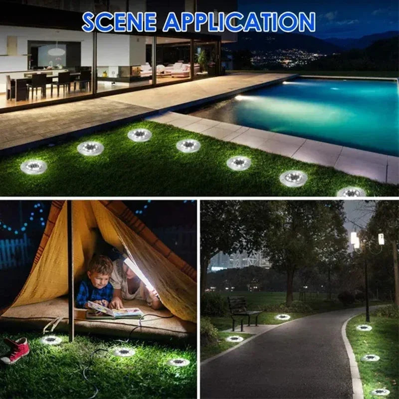 20LED Solar Power Disk Light Outdoor Garden Solar Underground Light Deck Light Spotlight Buried Solar Led Lamp Garden Decoration