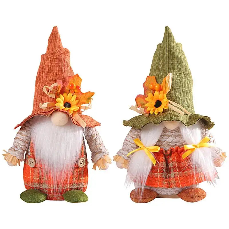 creative sunflower Figurines Gnomes Wall Hanging Thanksgiving Fall Gnomes Portable Autumn Plush Ornaments for party decorations