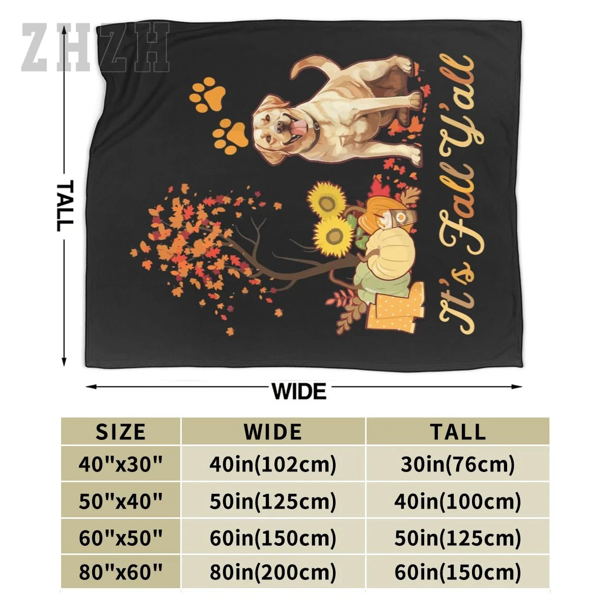 Blanket Labrador Retriever Fall Autumn Leaf Maple Tree Thanksgiving Flannel Multifunction Camping Sofa Cover Keep Warm