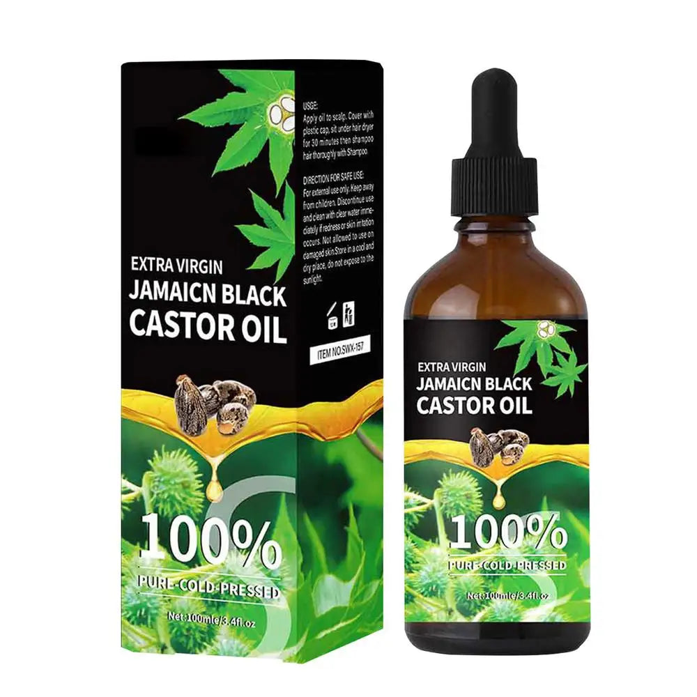 Black Castor Oil For Hair 100ml Moisturizing Hair Oil Care Liquid Jamaican Black Castor Hair Oil Gentle Natural Hair Growth Oils