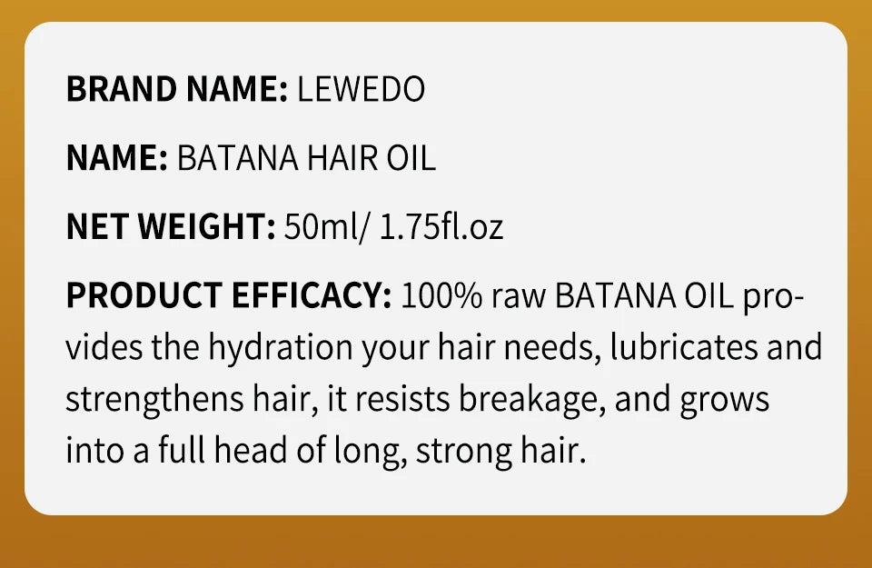 Natural 100% Pure Batana Oil For Hair Growth Batana Oil Butter Hair Mask From Honduras Hair Loss Treatment For Black Men & Women