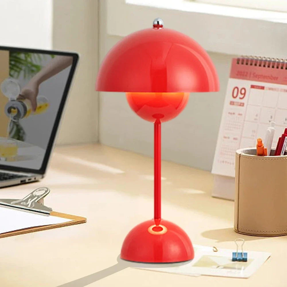 Mushroom Flower Bud LED Rechargeable Table Lamps Desk Lamp Touch Night Light For Bedroom Restaurant Cafe Modern Decoration Gifts