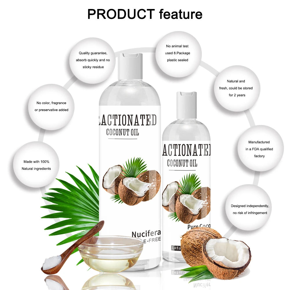 1 Bottle Coconut Oil Moisturizing Massage Skin Care Essence Refining Hair Care Coconut Oil Relieve Dry Skin Relieve Hair Loss