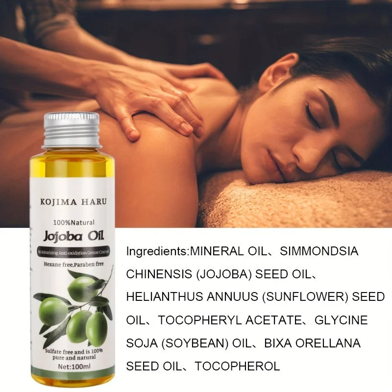 100ml Natural Organic Jojoba Oil Massage Face and Body Oil Relaxing Moisturizing Hydrating Best Skincare Control Product