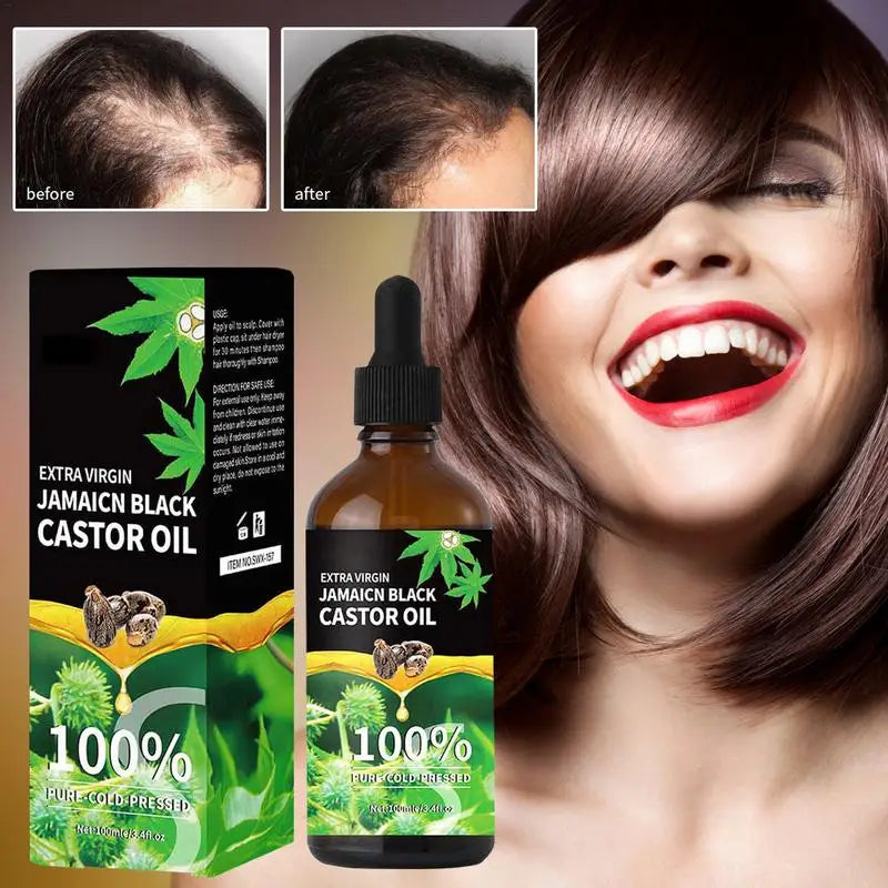 Black Castor Oil For Hair 100ml Moisturizing Hair Oil Care Liquid Jamaican Black Castor Hair Oil Gentle Natural Hair Growth Oils