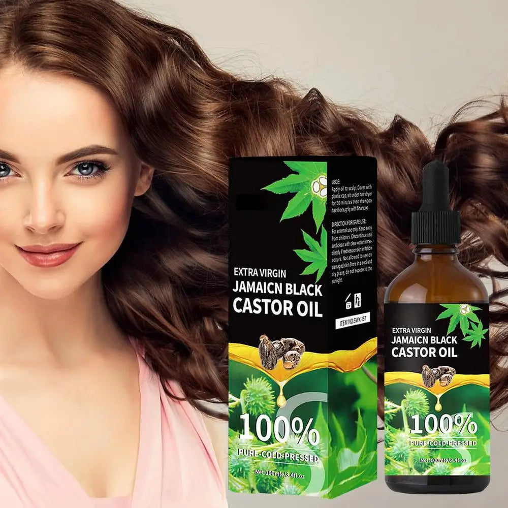 Black Castor Oil For Hair 100ml Moisturizing Hair Oil Care Liquid Jamaican Black Castor Hair Oil Gentle Natural Hair Growth Oils