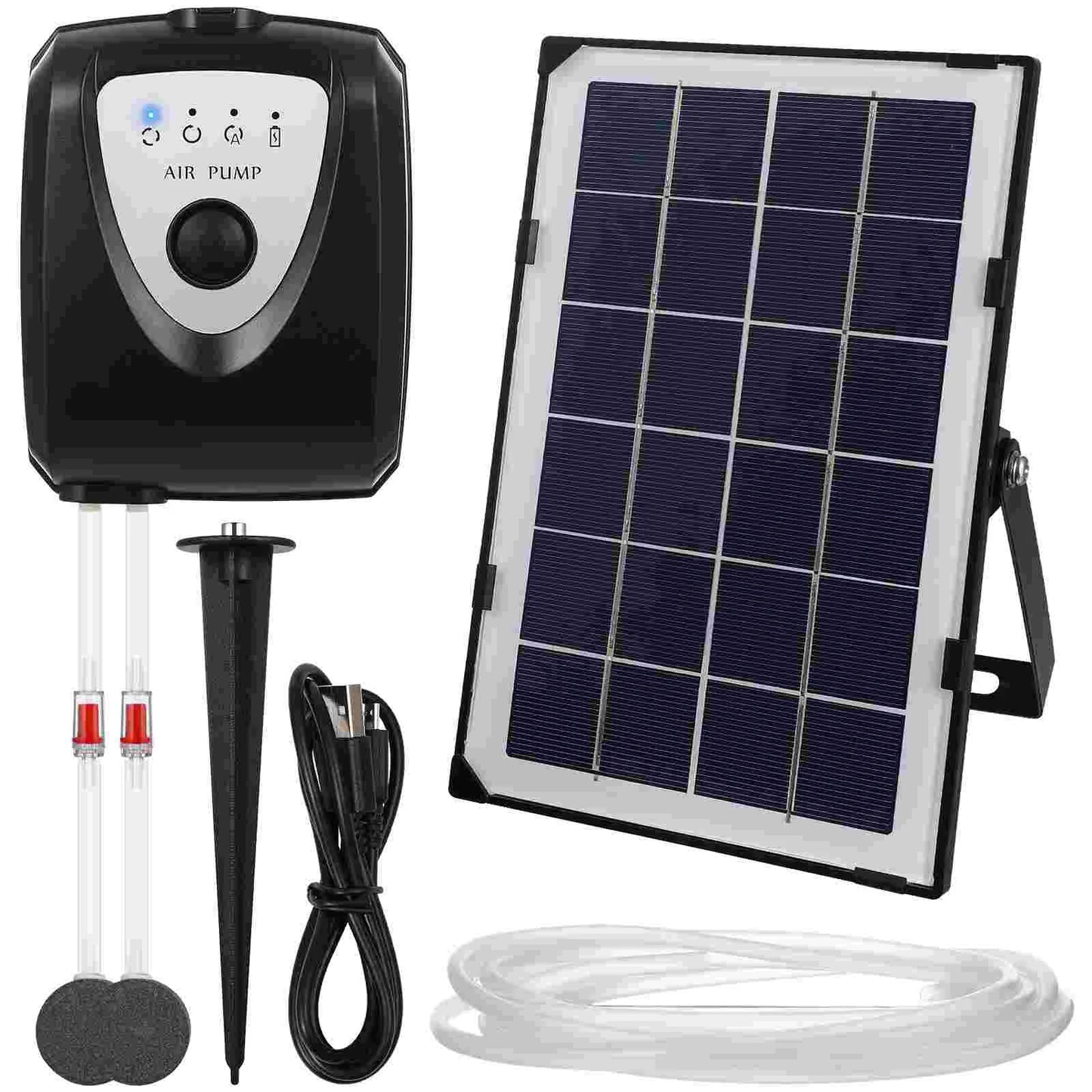 Pump Pond Aerator Air Solar Set Solar Power Air Pump Aerator Set Oxygenation Equipments For Aquarium Fish Tank Garden Pond