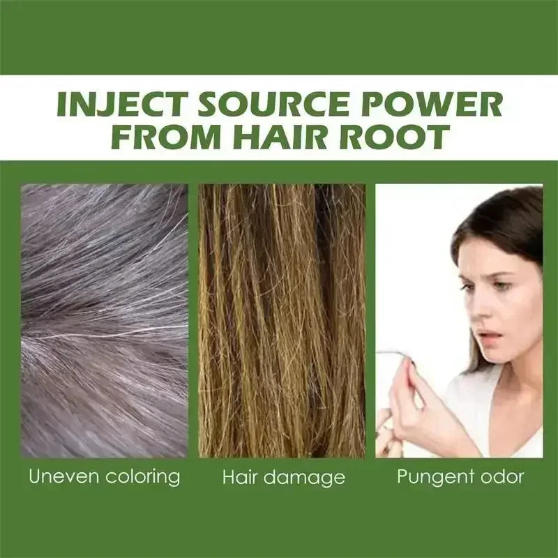 Natural Plant Herbal Hair Dye Shampoo 5 Minutes Change Hair Color Non-irritating Repairs Gray White Hair Care Products Women Men