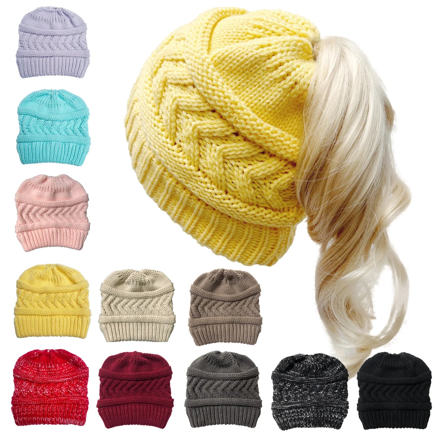 Winter Solid Cap Color Beanie Hat Dome Warm, Hat women's Solid Color Fashion Outdoor