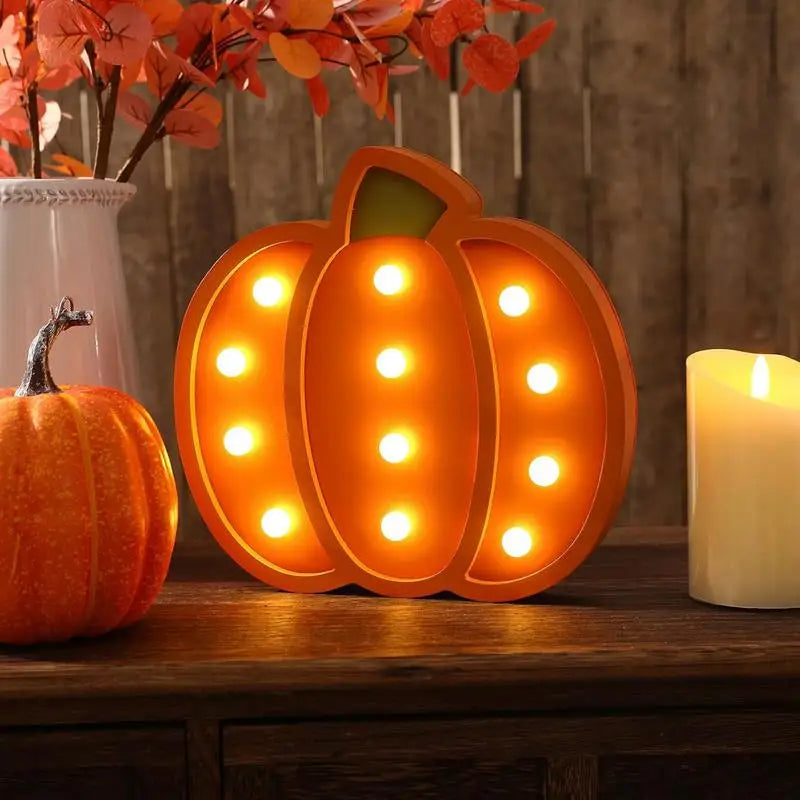 Light Up Wooden Pumpkin Halloween Fall Pumpkin Decoration Wooden home Lighted Festival Centerpiece Handmade Tabletop Decor