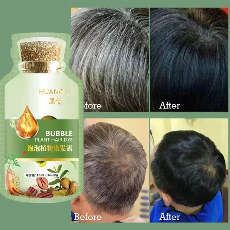 Natural Plant Herbal Hair Dye Shampoo 5 Minutes Change Hair Color Non-irritating Repairs Gray White Hair Care Products Women Men