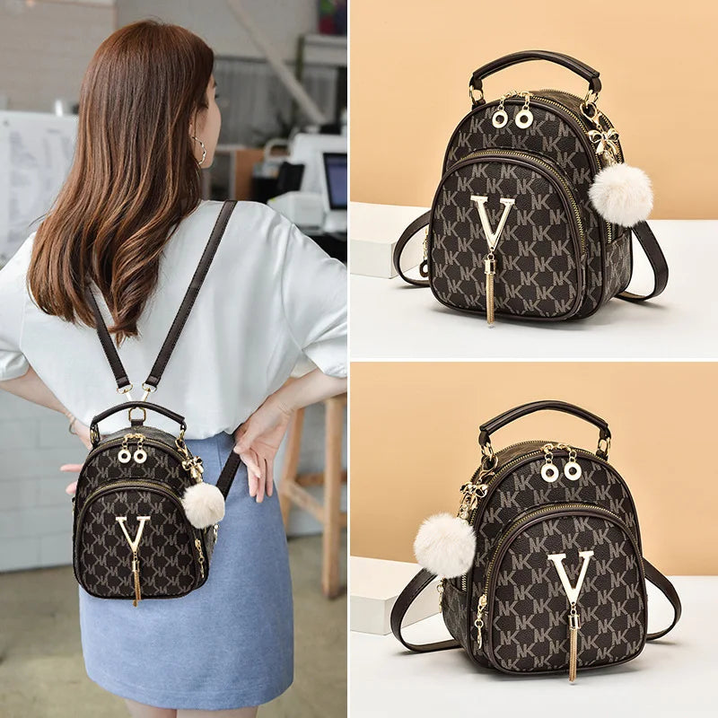 Luxury Brand Stylish Bag Women Fashion Multifunctional Backpack Female Casual Cute Shoulder-Bag PU Leather Daypack Girls Teen