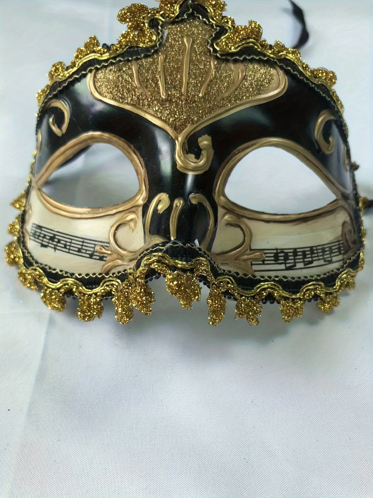 Antique Relief Mask, Golden Glitter Glitter Decoration, Necessary Decorations For Party, Halloween Masquerade Party Half Face Accessories, Plastic Material (6.7*3.9*4.5)inches