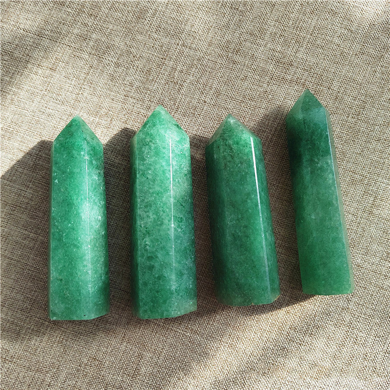 Natural Dongling Jade Crystal Polished Hexagonal Pillar Decorative Ornaments