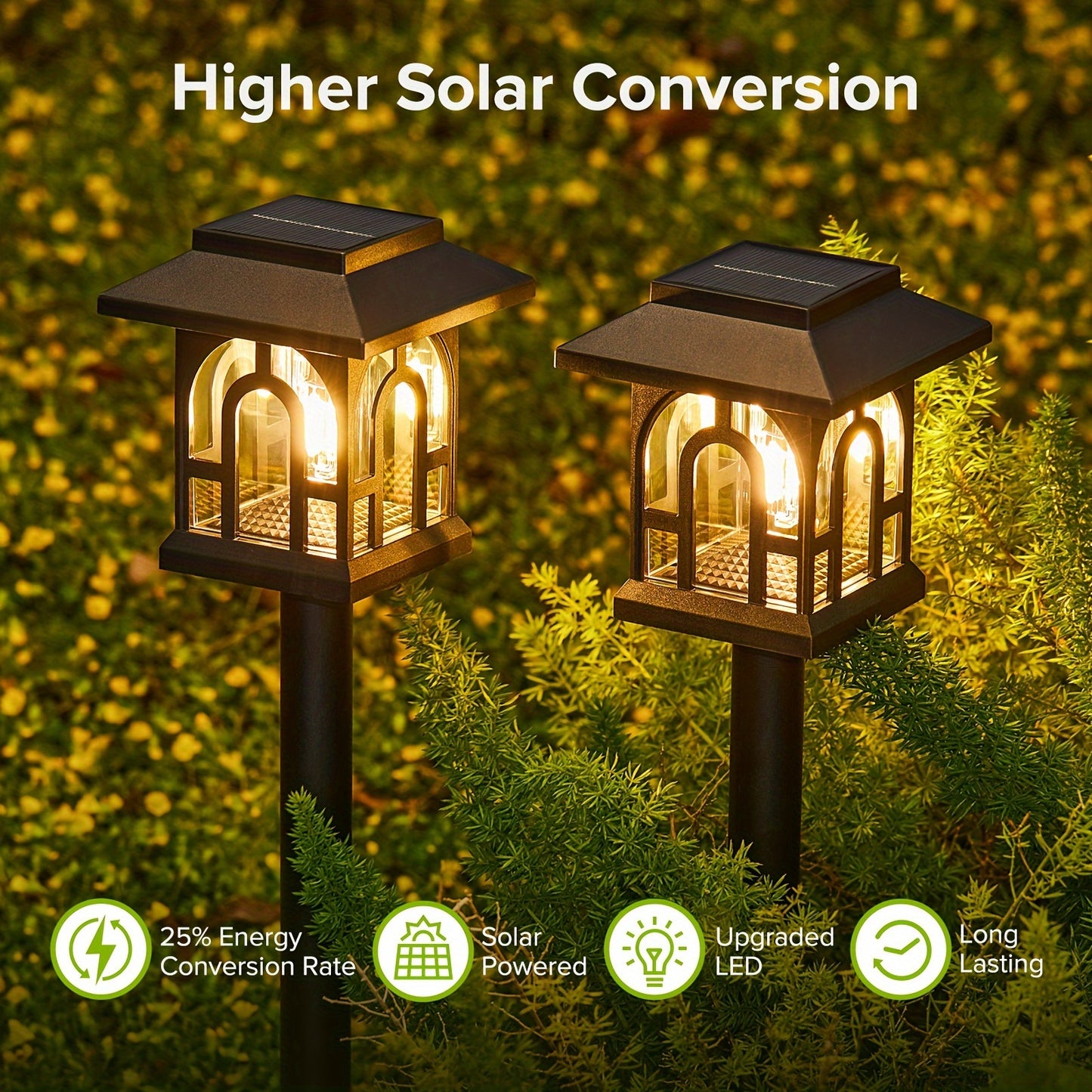 10Pack Solar Outdoor Lights, LED Solar Lights Outdoor, Solar Walkway Lights Maintain 10 Hours Of Lighting For Your Garden, Landscape, Path, Yard, Patio, Driveway