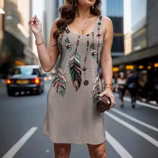 Women's Positioning Printing Boho Casual Dress