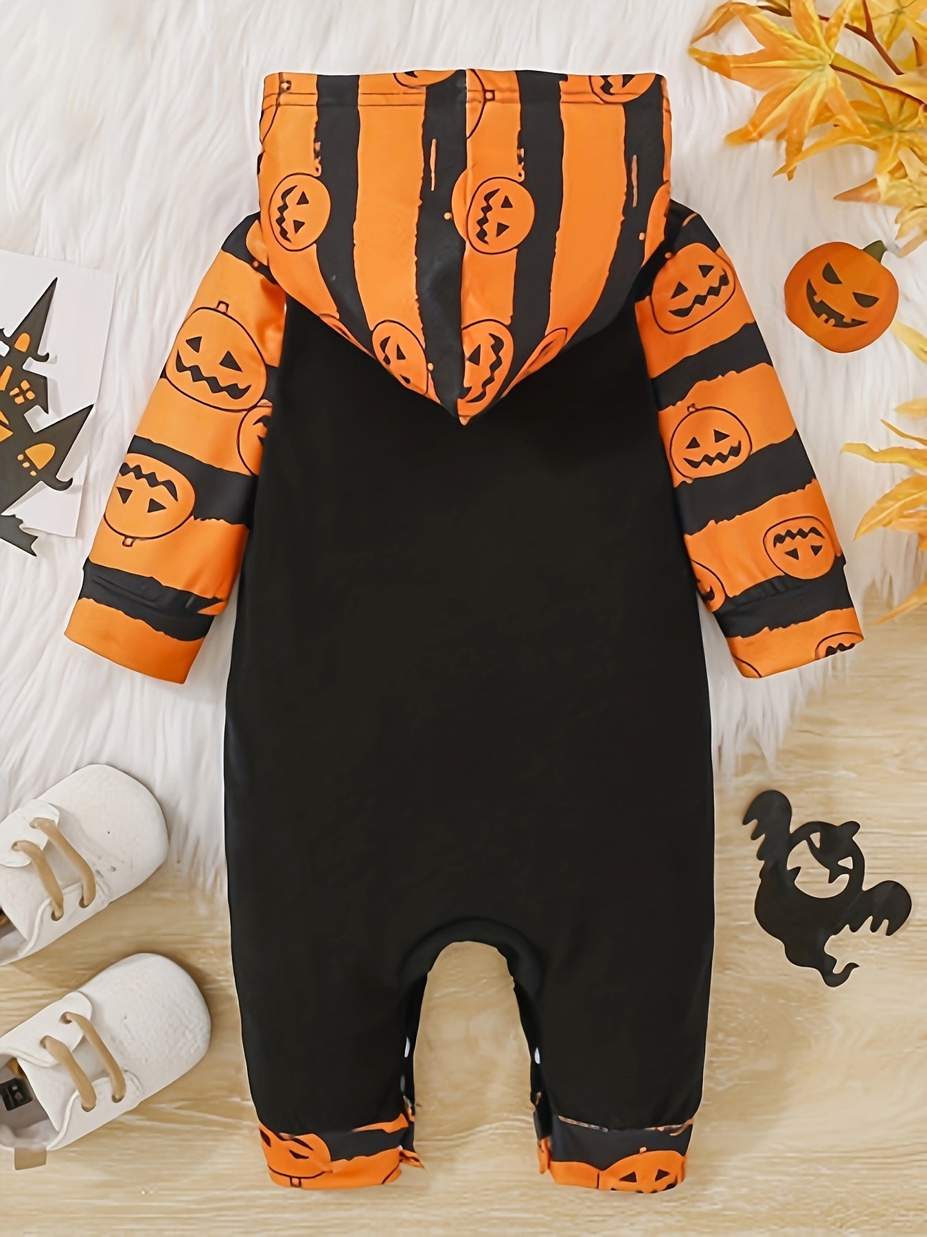 Baby Halloween Outfit First Halloween Hooded Romper One-Piece Jumpsuit For Toddler Boys Girls