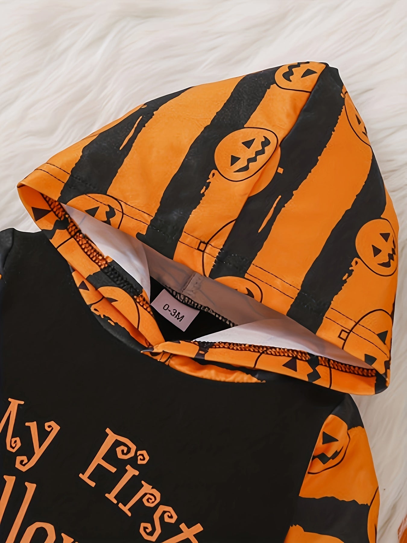 Baby Halloween Outfit First Halloween Hooded Romper One-Piece Jumpsuit For Toddler Boys Girls