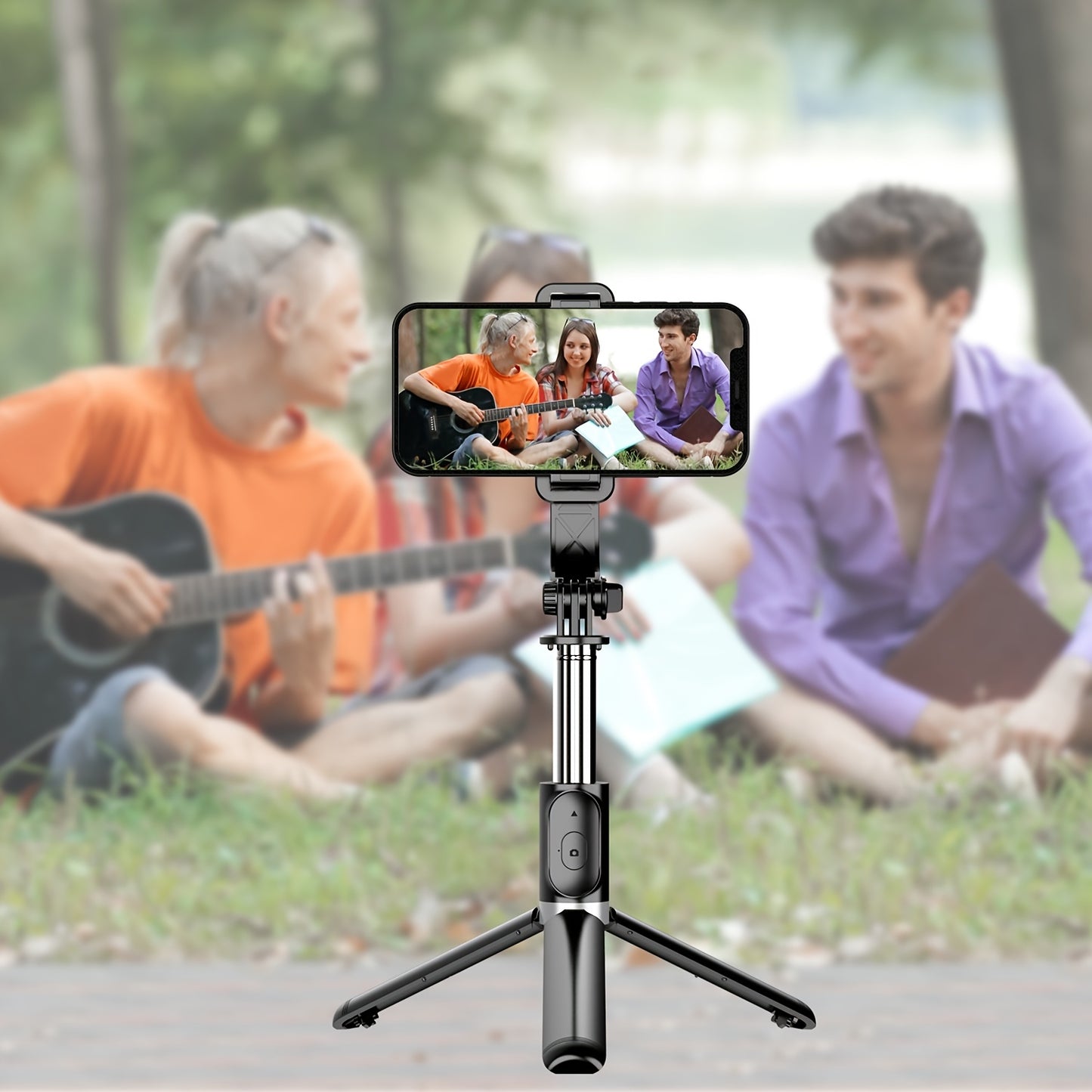 40" Extendable All-in-1 Smartphone Tripod Stand - 360° Rotation, Wireless Remote, Compact Design for iPhone 14/13/12/12 Pro/11/11 Pro/XS/XR/X/8/7 Plus, Samsung, Google, LG, Sony Smartphones